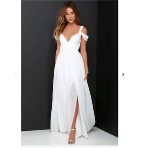 NWT Lulus Ocean of Elegance Bariano Ivory Maxi Dress Size XXS Sold out